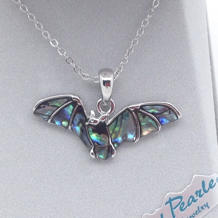 Wild Pearl (Abalone) Flying Bat Earrings or Pendant